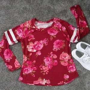 Floral long-sleeved blouse size L
